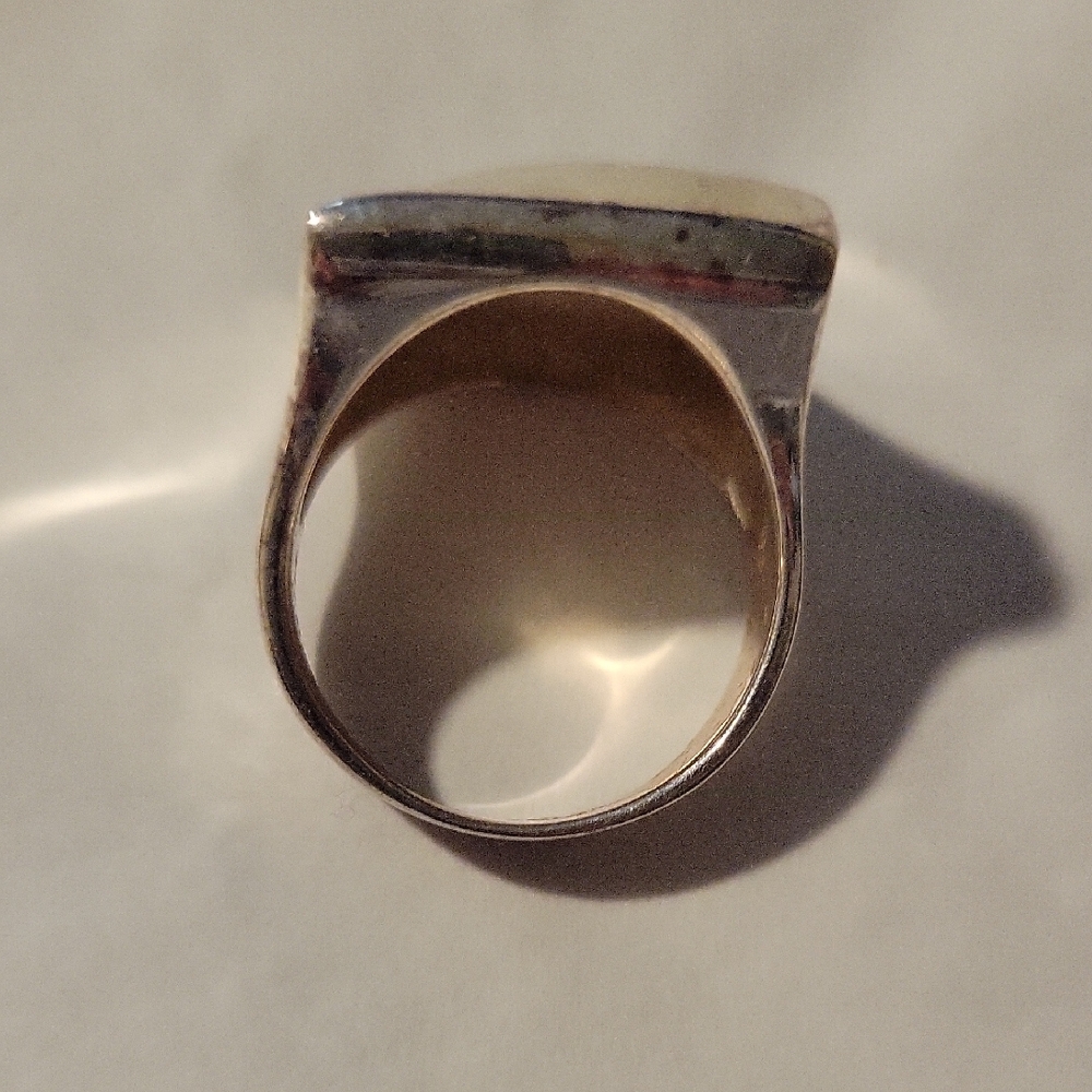 Polished Silver Geometric Statement Ring - Women'… - image 3